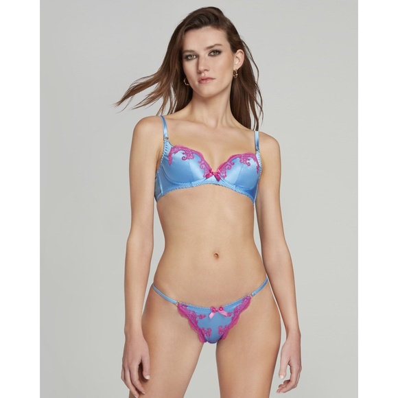 Agent Provocateur Molly Blue Pink Thong AP2 Small NWT - Picture 3 of 10